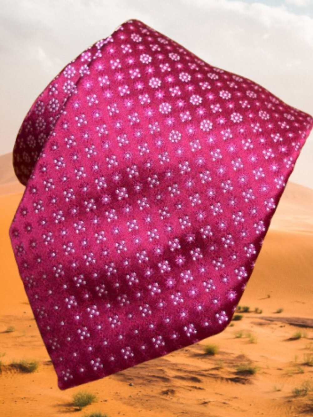 $550 BRIONI Handmade Bordeaux wine Red White Floral Geometric Silk Tie Italy